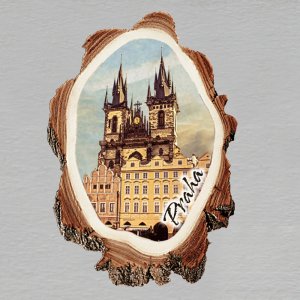 Praha - Týnský chrám 3 - magnet kůra malá