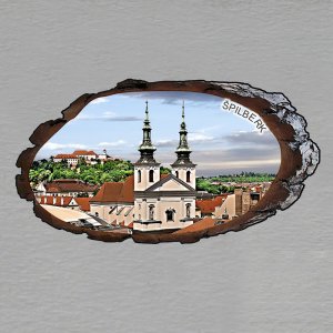 Špilberk - hrad - magnet kůra ovál