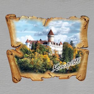 Konopiště - magnet pergamen