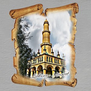 Lednice - Minaret - magnet pergamen