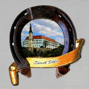 Děčín - zámek - magnet podkova