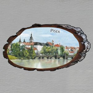 Písek - Panorama - magnet kůra ovál