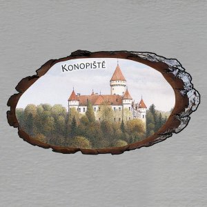 Konopiště - Zámek - magnet kůra ovál