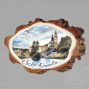 Český Krumlov - Panorama - magnet kůra malá