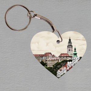 Český Krumlov 3 - klíčenka srdce