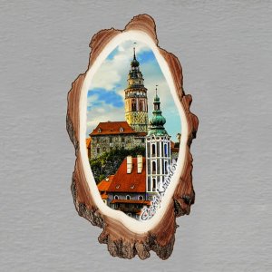 Český Krumlov 5 - magnet kůra dvojitý